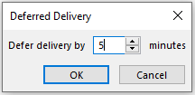 Microsoft Outlook deferred delivery