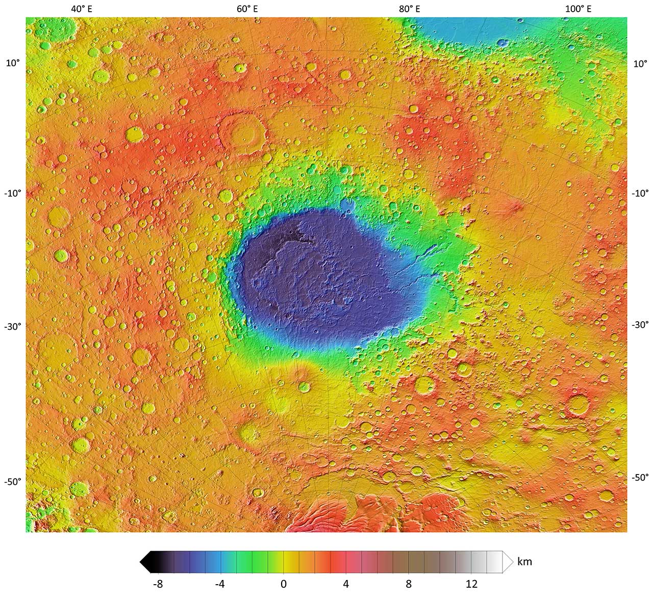 Hellas Planitia impact crater for some interesting facts about impact craters on Mars