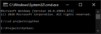 How to change the directory in the Command Prompt?