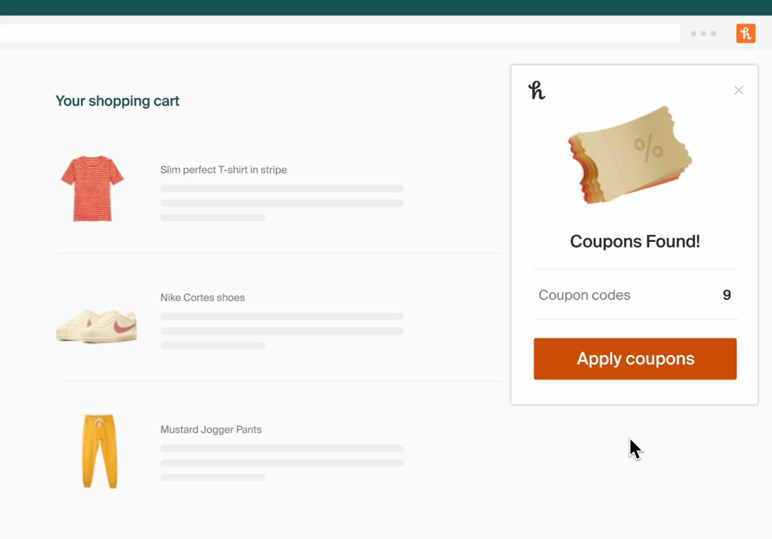 A Google Chrome extension that automatically finds coupon codes when shopping online