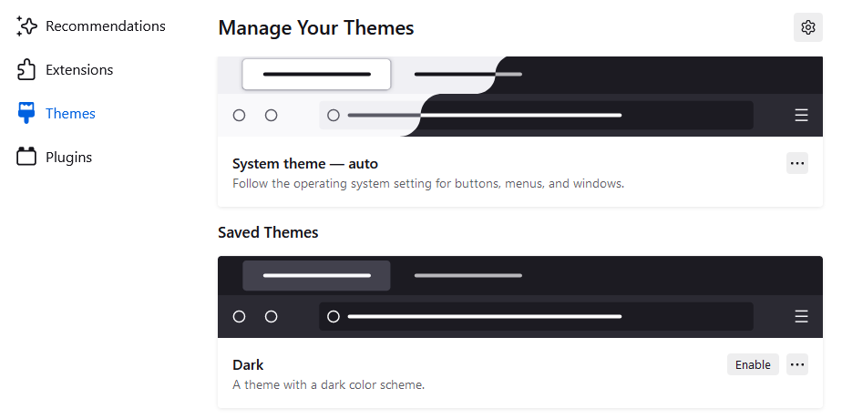 Enable dark theme in Firefox browser